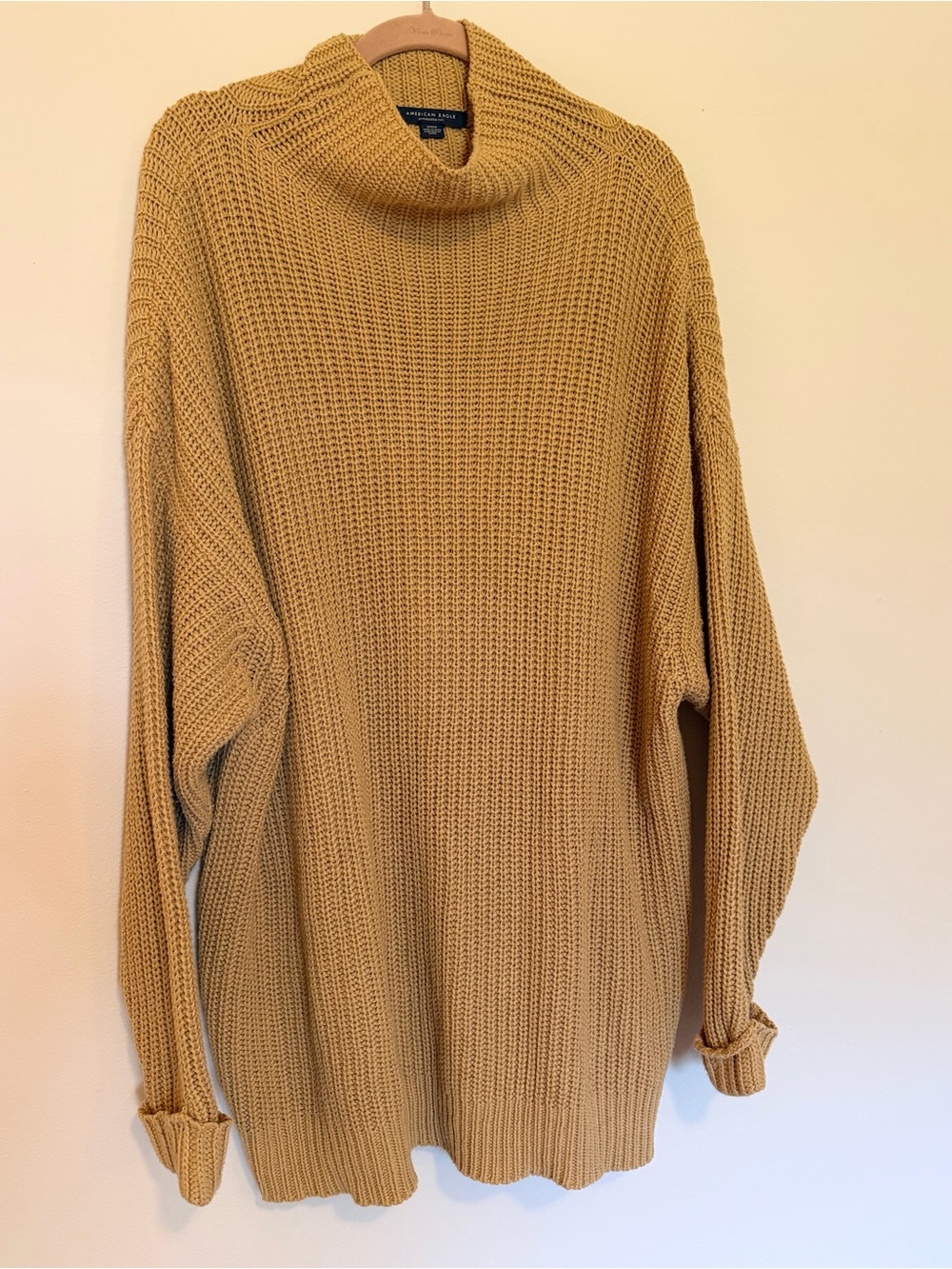 American Eagle Outfitters Oversized Chunky Knit Sweater - Camel